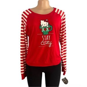 NWT • Hello Kitty “Stay Cozy” Long Sleeve Striped Shirt